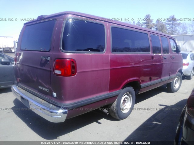 2B5WB35Z81K514619 - 2001 DODGE RAM WAGON B3500 RED photo 4