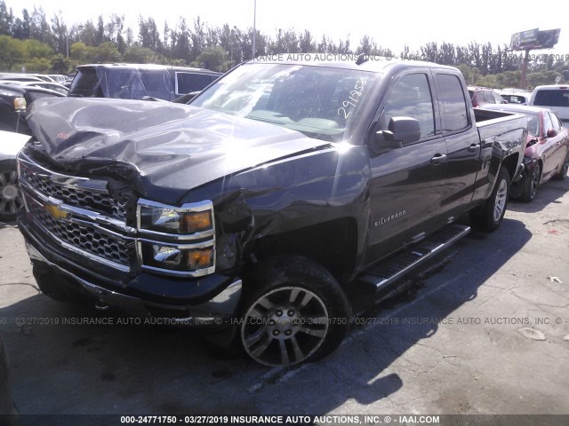 1GCVKREH5EZ291858 - 2014 CHEVROLET SILVERADO K1500 LT GRAY photo 2