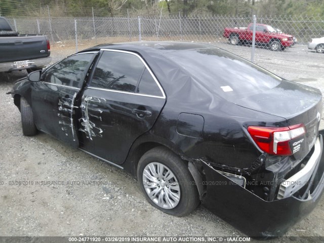 4T1BF1FK6CU184309 - 2012 TOYOTA CAMRY SE/LE/XLE BLACK photo 3