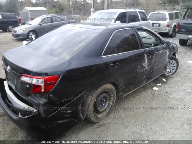 4T1BF1FK6CU184309 - 2012 TOYOTA CAMRY SE/LE/XLE BLACK photo 4