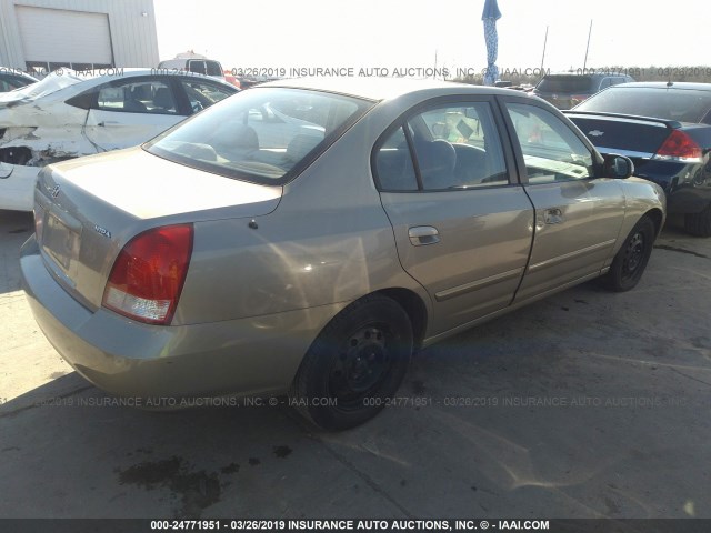 KMHDN45D12U360164 - 2002 HYUNDAI ELANTRA GLS/GT GOLD photo 4