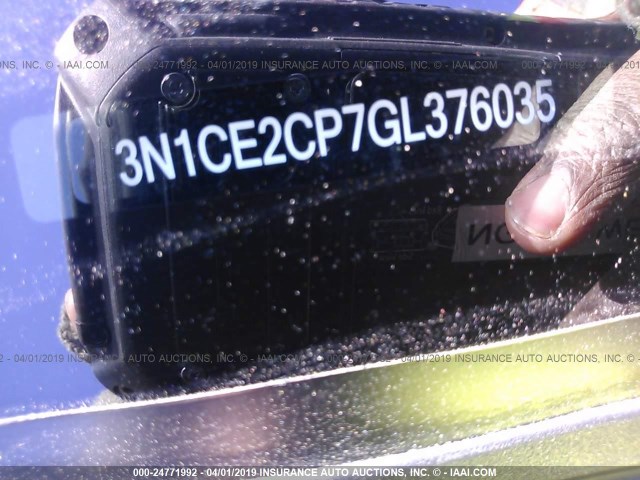 3N1CE2CP7GL376035 - 2016 NISSAN VERSA NOTE S/S PLUS/SV/SL/SR GRAY photo 9