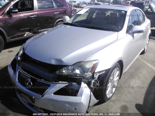 JTHBK262692086759 - 2009 LEXUS IS 250 SILVER photo 2