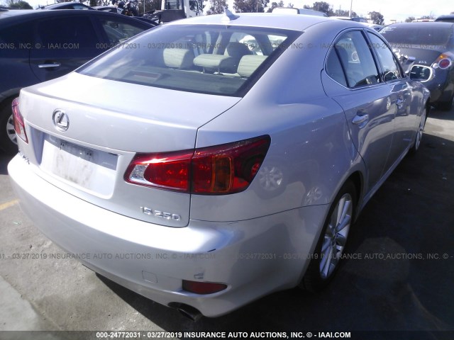 JTHBK262692086759 - 2009 LEXUS IS 250 SILVER photo 4