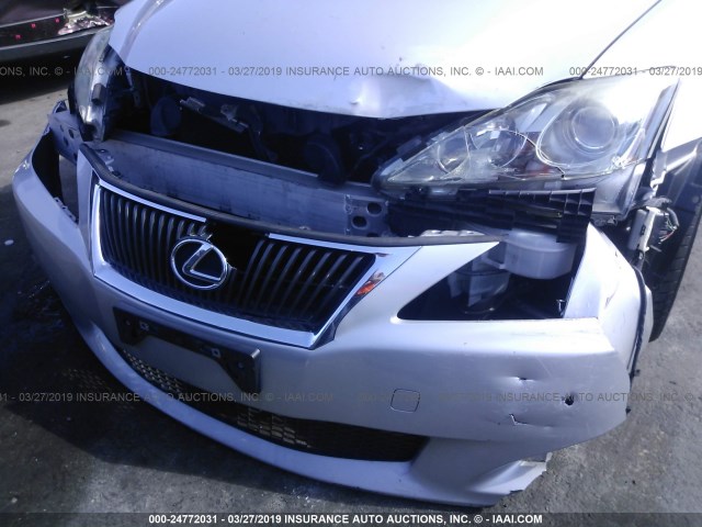 JTHBK262692086759 - 2009 LEXUS IS 250 SILVER photo 6