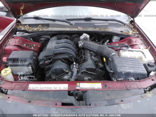 2B3KA43R07H769435 - 2007 DODGE CHARGER SE/SXT BURGUNDY photo 10