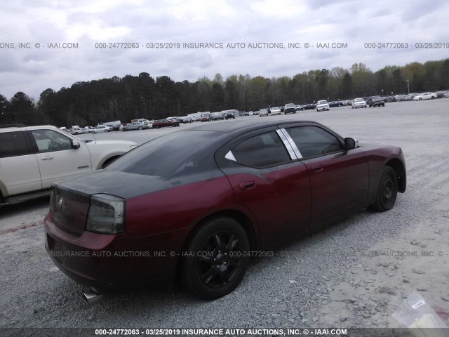 2B3KA43R07H769435 - 2007 DODGE CHARGER SE/SXT BURGUNDY photo 4