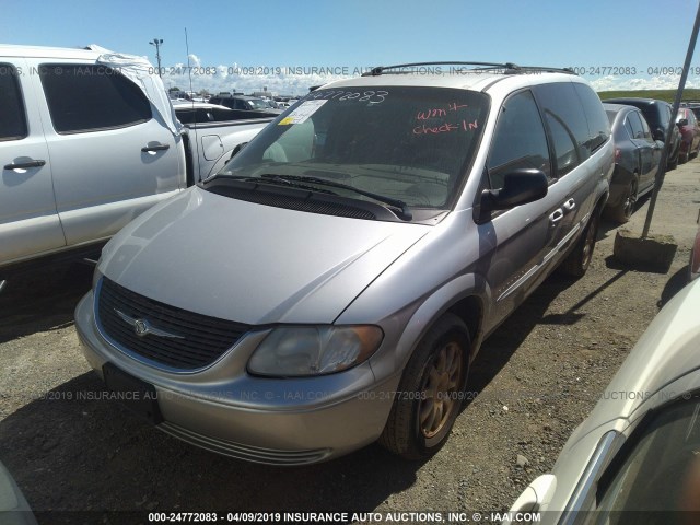 2C8GP74L91R395843 - 2001 CHRYSLER TOWN & COUNTRY EX SILVER photo 2