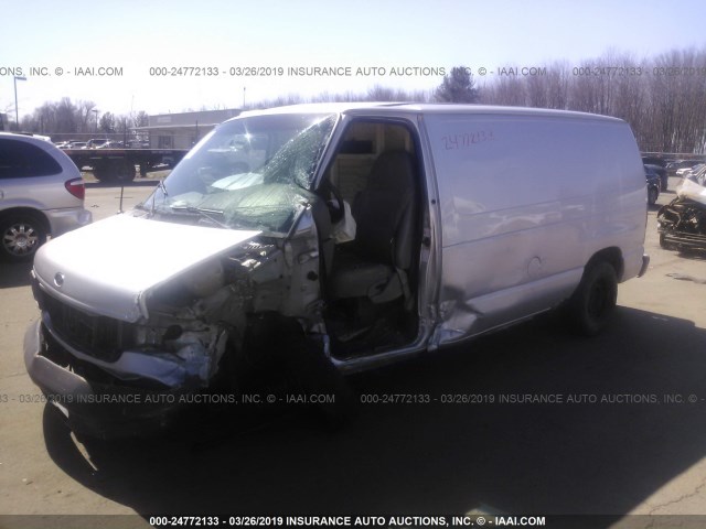 1FTRE14271HA59138 - 2001 FORD ECONOLINE E150 VAN SILVER photo 2