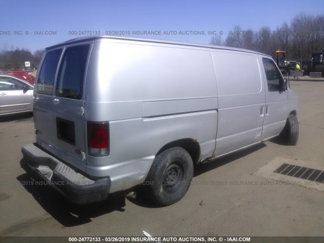 1FTRE14271HA59138 - 2001 FORD ECONOLINE E150 VAN SILVER photo 4