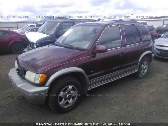 KNDJA723415043780 - 2001 KIA SPORTAGE RED photo 2