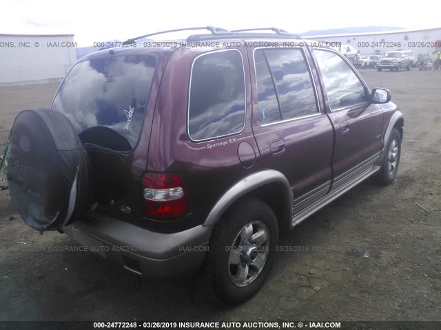 KNDJA723415043780 - 2001 KIA SPORTAGE RED photo 4