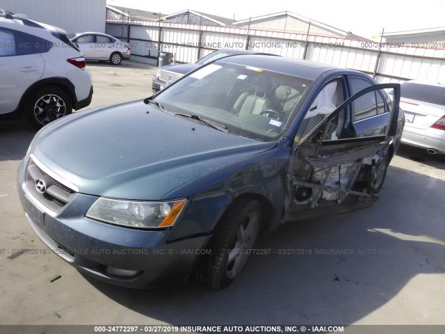 5NPEU46F06H079551 - 2006 HYUNDAI SONATA GLS/LX BLUE photo 2