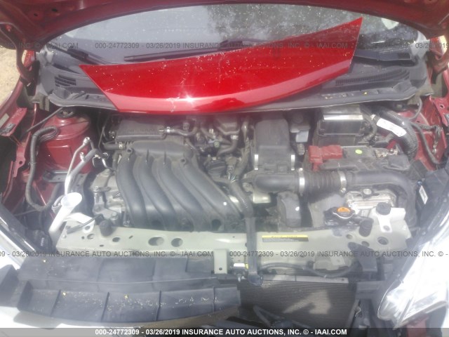 3N1CE2CP5FL356025 - 2015 NISSAN VERSA NOTE S/S PLUS/SV/SL/SR RED photo 10