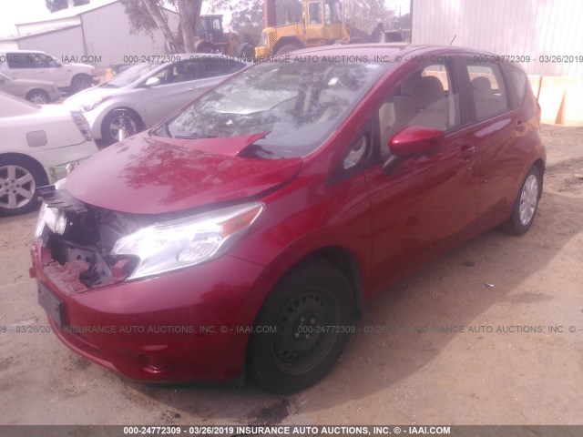 3N1CE2CP5FL356025 - 2015 NISSAN VERSA NOTE S/S PLUS/SV/SL/SR RED photo 2