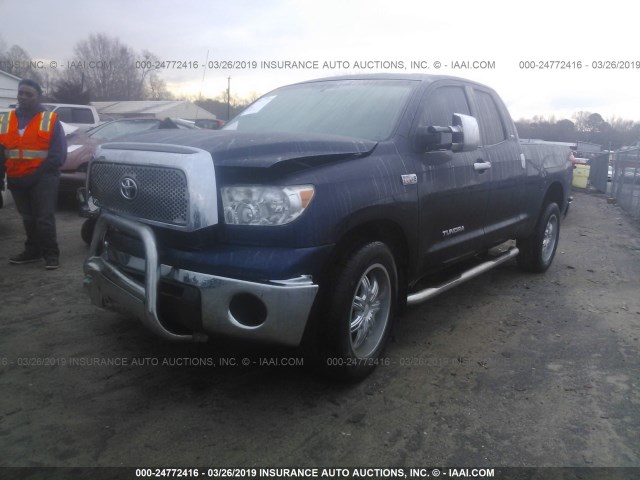 5TFRV54107X025894 - 2007 TOYOTA TUNDRA DOUBLE CAB SR5 BLUE photo 2