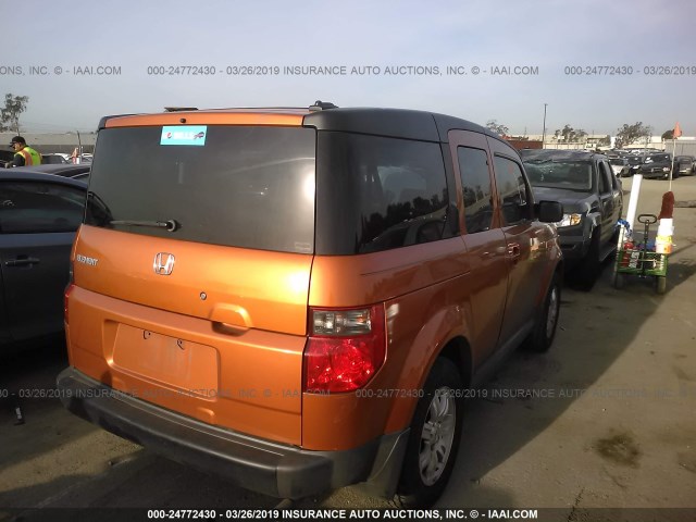 5J6YH28786L010835 - 2006 HONDA ELEMENT EX ORANGE photo 4