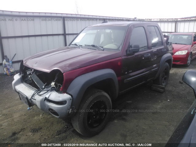 1J4GL48K03W674678 - 2003 JEEP LIBERTY SPORT/FREEDOM RED photo 2