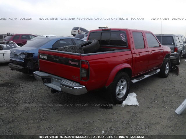 1N6ED27T5YC377582 - 2000 NISSAN FRONTIER CREW CAB XE/CREW CAB SE RED photo 4