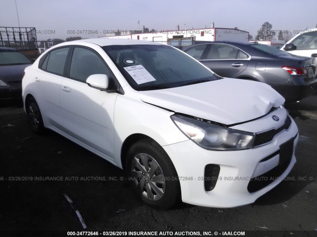 3KPA24AB5KE205734 - 2019 KIA RIO S WHITE photo 1