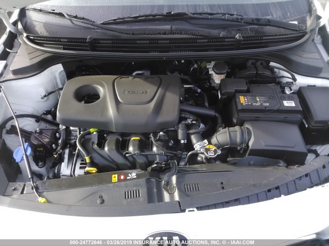 3KPA24AB5KE205734 - 2019 KIA RIO S WHITE photo 10