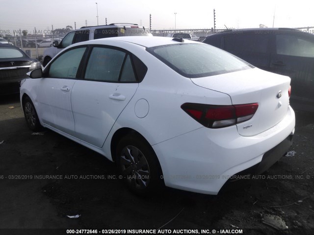 3KPA24AB5KE205734 - 2019 KIA RIO S WHITE photo 3