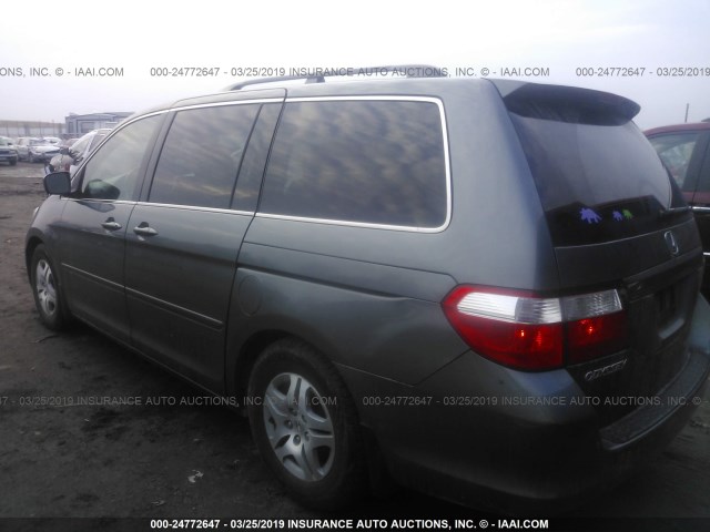 5FNRL387X7B083367 - 2007 HONDA ODYSSEY EXL GRAY photo 3