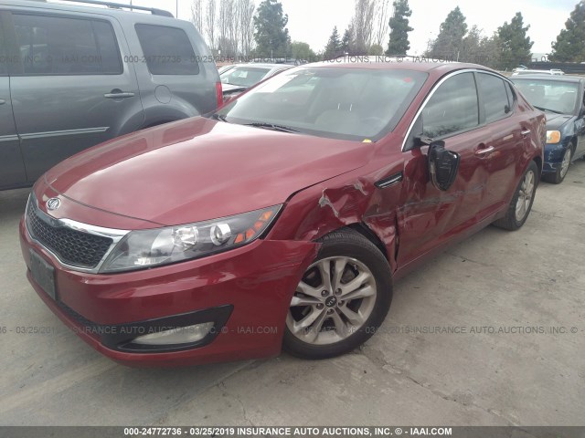 KNAGN4A79B5070148 - 2011 KIA OPTIMA EX/SX RED photo 2