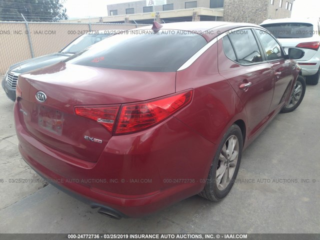 KNAGN4A79B5070148 - 2011 KIA OPTIMA EX/SX RED photo 4