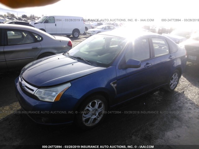 1FAHP35N78W257448 - 2008 FORD FOCUS SE/SEL/SES BLUE photo 2