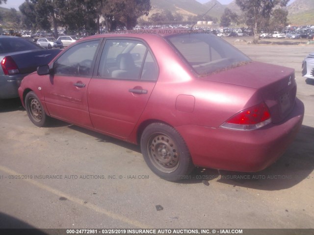 JA3AJ26E86U016608 - 2006 MITSUBISHI LANCER ES RED photo 3