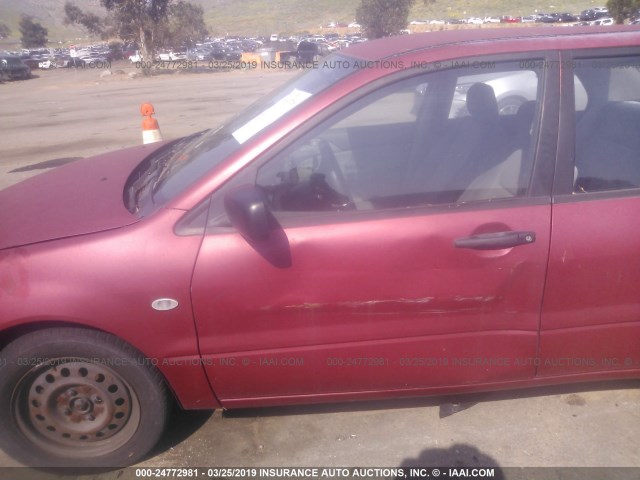 JA3AJ26E86U016608 - 2006 MITSUBISHI LANCER ES RED photo 6