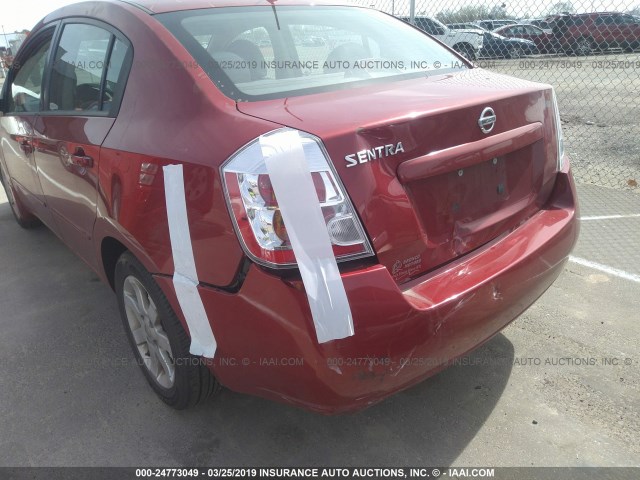 3N1AB61E59L657195 - 2009 NISSAN SENTRA 2.0/2.0S/2.0SL RED photo 6