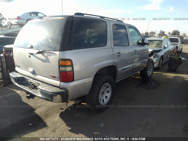 1GKEC13V65J240413 - 2005 GMC YUKON SILVER photo 4