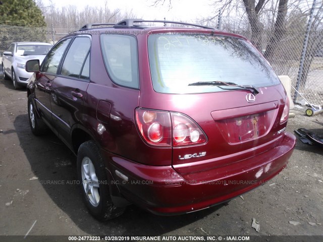 JT6HF10U7Y0132296 - 2000 LEXUS RX 300 RED photo 3