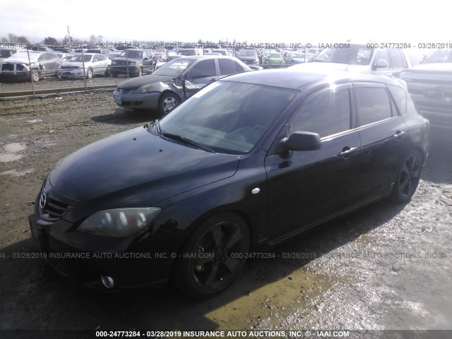 JM1BK343641122418 - 2004 MAZDA 3 HATCHBACK BLACK photo 2