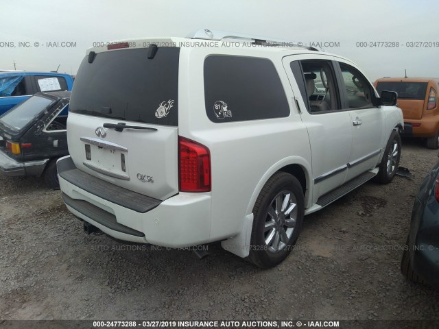 5N3AA08D28N911134 - 2008 INFINITI QX56 WHITE photo 4