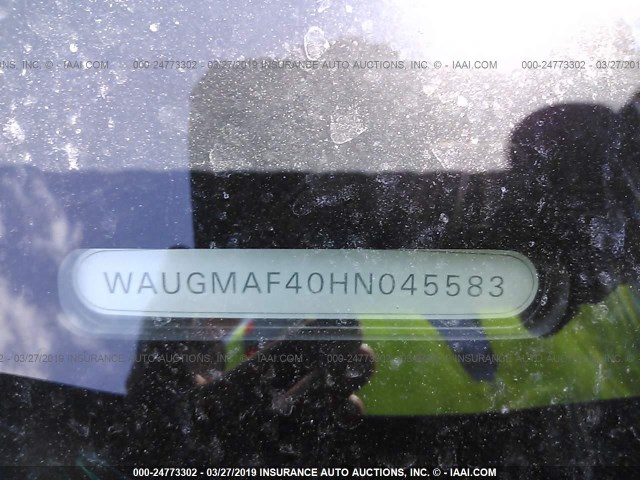 WAUGMAF40HN045583 - 2017 AUDI A4 ULTRA PREMIUM BLACK photo 9