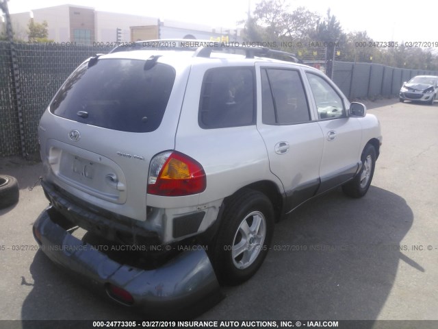 KM8SB12B54U827543 - 2004 HYUNDAI SANTA FE GL SILVER photo 4