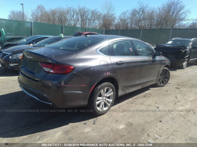 1C3CCCAB0FN726060 - 2015 CHRYSLER 200 LIMITED GRAY photo 4