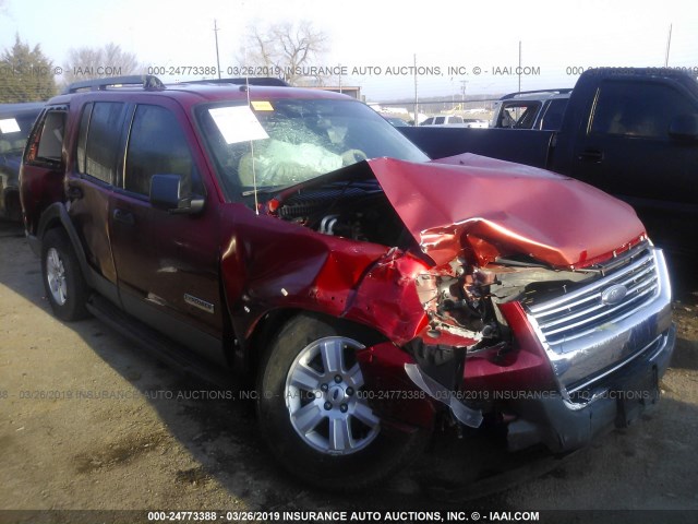 1FMEU73E96UB74303 - 2006 FORD EXPLORER XLT RED photo 1