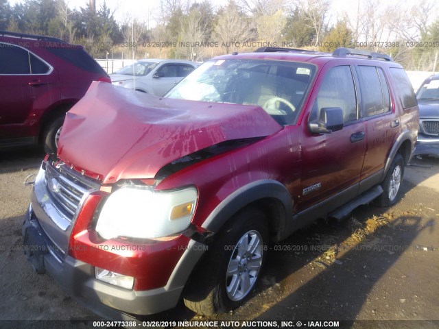 1FMEU73E96UB74303 - 2006 FORD EXPLORER XLT RED photo 2