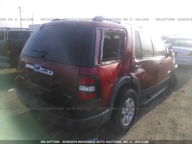 1FMEU73E96UB74303 - 2006 FORD EXPLORER XLT RED photo 4