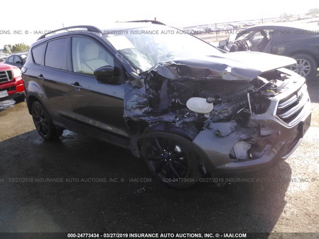 1FMCU0HD1JUC34114 - 2018 FORD ESCAPE SEL GRAY photo 1