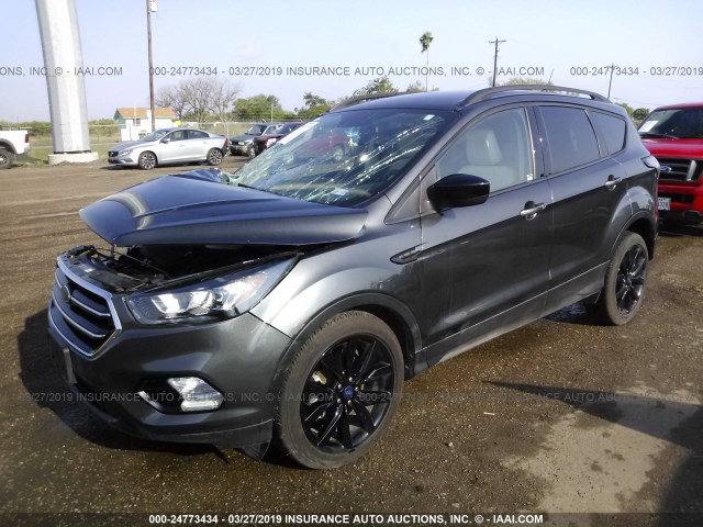 1FMCU0HD1JUC34114 - 2018 FORD ESCAPE SEL GRAY photo 2