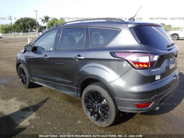 1FMCU0HD1JUC34114 - 2018 FORD ESCAPE SEL GRAY photo 3