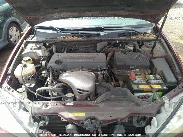 4T1BE32K26U145242 - 2006 TOYOTA CAMRY LE/XLE/SE BURGUNDY photo 10