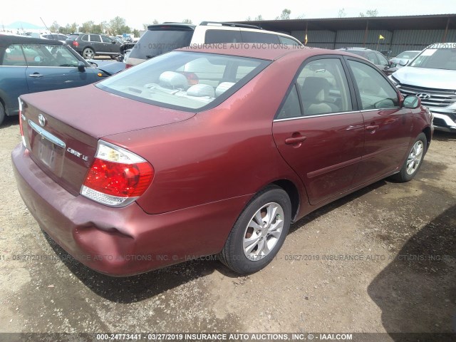4T1BE32K26U145242 - 2006 TOYOTA CAMRY LE/XLE/SE BURGUNDY photo 4