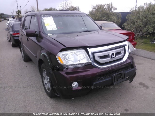 5FNYF3H91BB028173 - 2011 HONDA PILOT TOURING MAROON photo 1