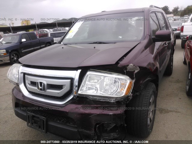 5FNYF3H91BB028173 - 2011 HONDA PILOT TOURING MAROON photo 2